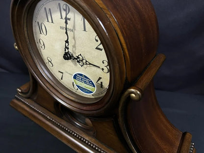 Rhythm "WSM Tuscany" Traditional Wooden Chiming & Musical Tambour Mantel Clock with Swinging Pendulum - CRJ729UR06